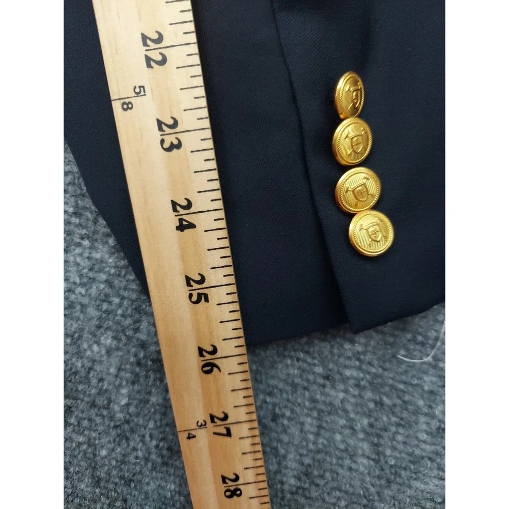 Lauren Ralph Lauren Blazer Jacket Mens 46 Long Navy Blue Gold Buttons Wool‎ Coat